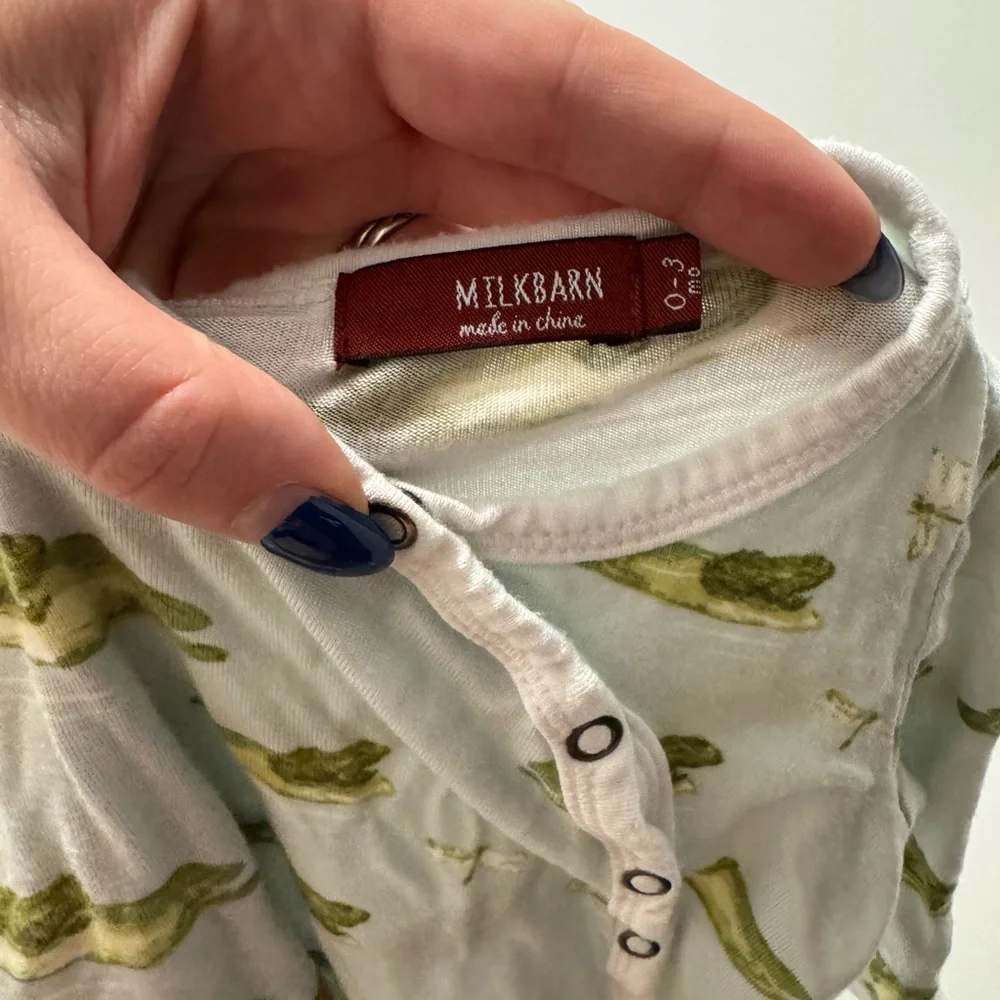 MILKBARN Leapfrog Bamboo Snap Footed Romper 0-3 months